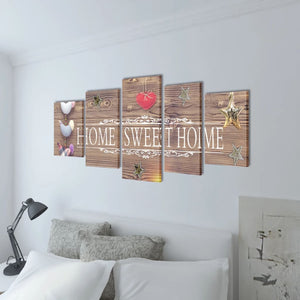 Set Stampa su Tela da Muro Home Sweet Home 200 x 100 cm cod mxl 55393