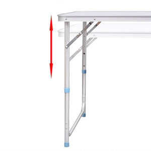 Set Tavolo da Campeggio Pieghevole 6 Sedie Regolabili 180x60 cm cod mxl 43096