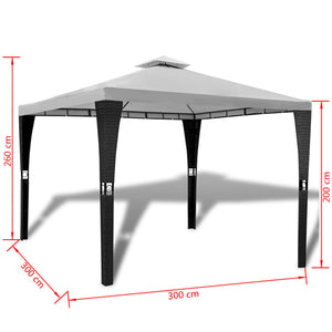 Gazebo con Tetto 3 x 3 m Crema Bianco cod mxl 66360