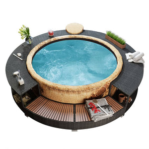 Bordo Vasca da Spa in Polyrattan Nero  cod mxl 51765