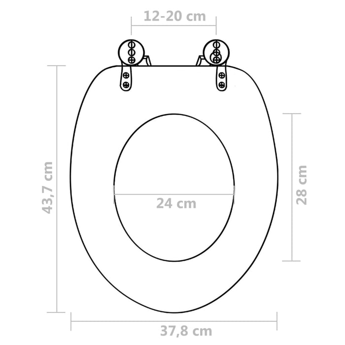 Coperchio da Toilette in MDF con Modello Porcellana