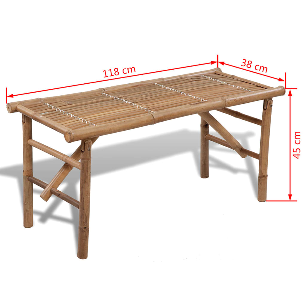 Panchina da Giardino Pieghevole 118 cm in Bambù cod mxl 63547