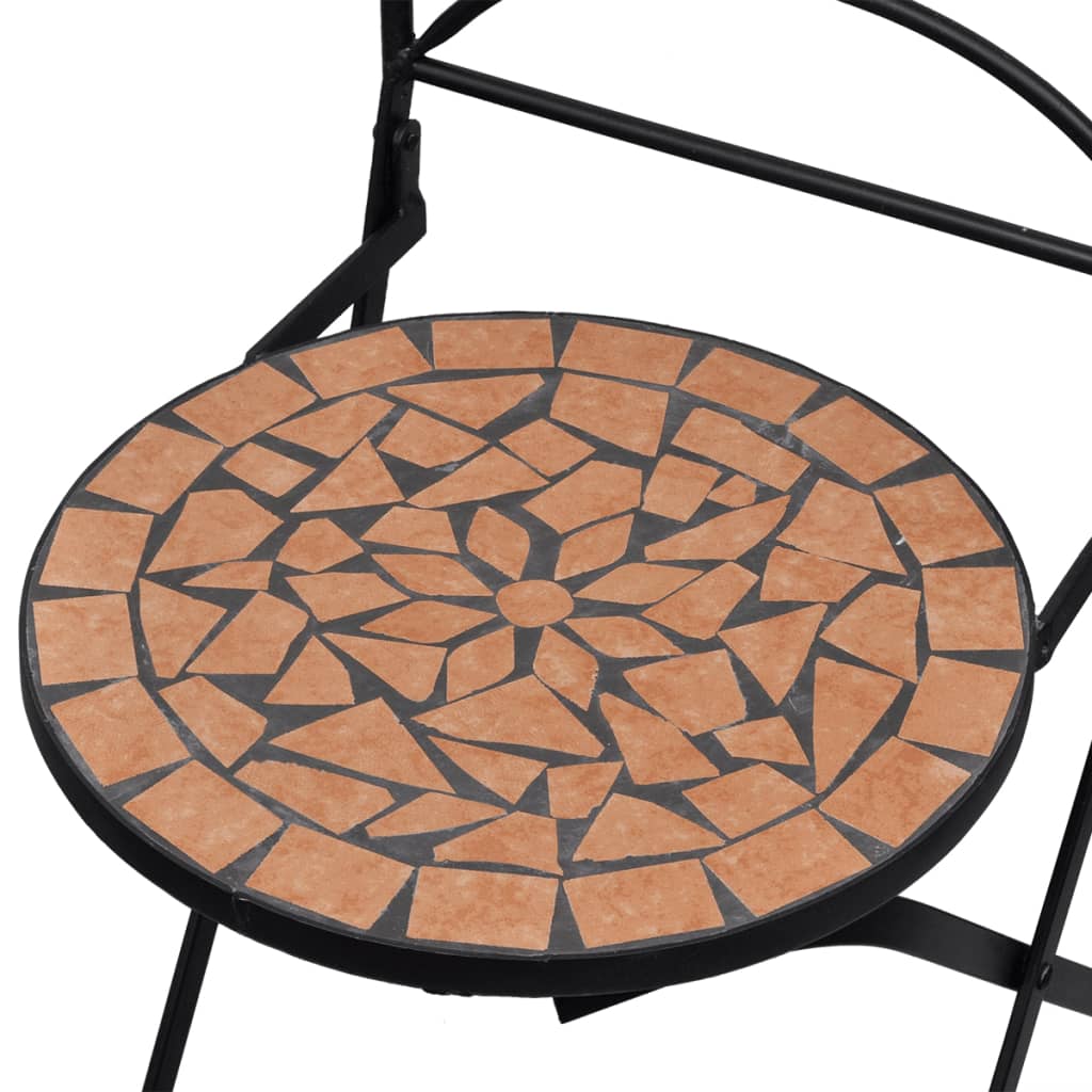 Sedie da Bistrot Pieghevoli 2 pz in Ceramica Terracotta cod mxl 6741