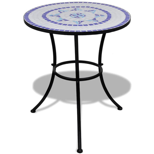 Tavolo da Bistrot Blu e Bianco 60 cm a Mosaico cod mxl 34549