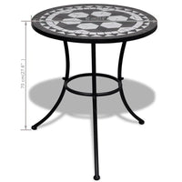 Tavolo da Bistrot Nero e Bianco 60 cm a Mosaico cod mxl 34475