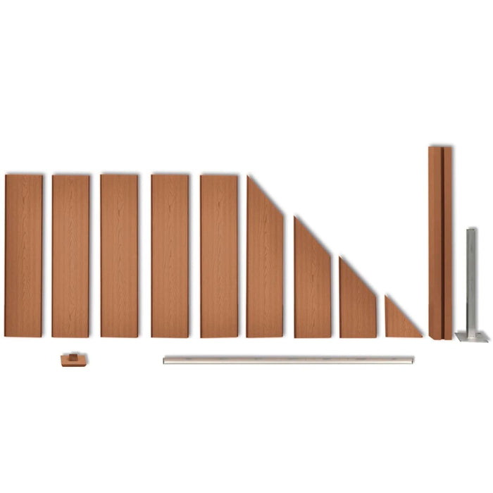 Pannello di Recinzione in WPC 105x(105-185) cm Marrone 41553