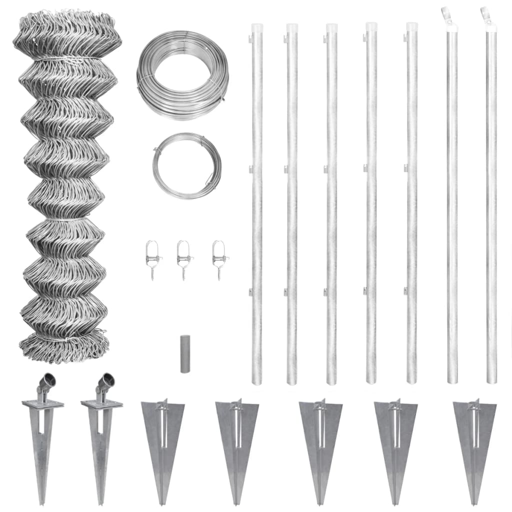 Recinzione in Rete con Spuntoni in Acciaio Zincato 15x1,25 m cod mxl 16805