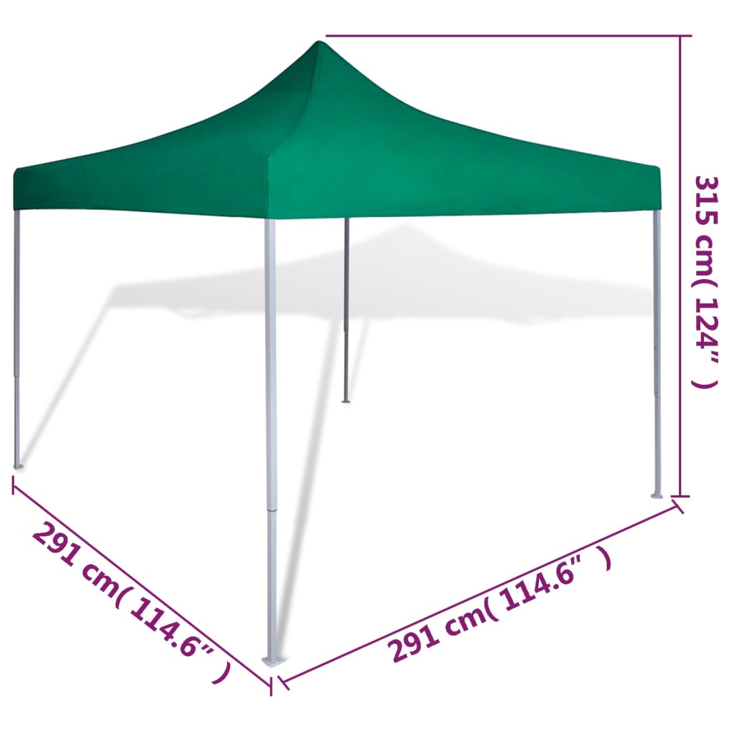 Tenda Pieghevole Verde 3 x 3 m