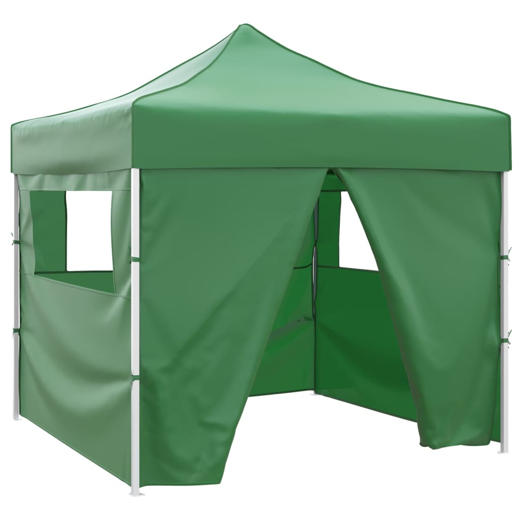 Tenda Pieghevole Verde 3 x 3 m con 4 Pareti