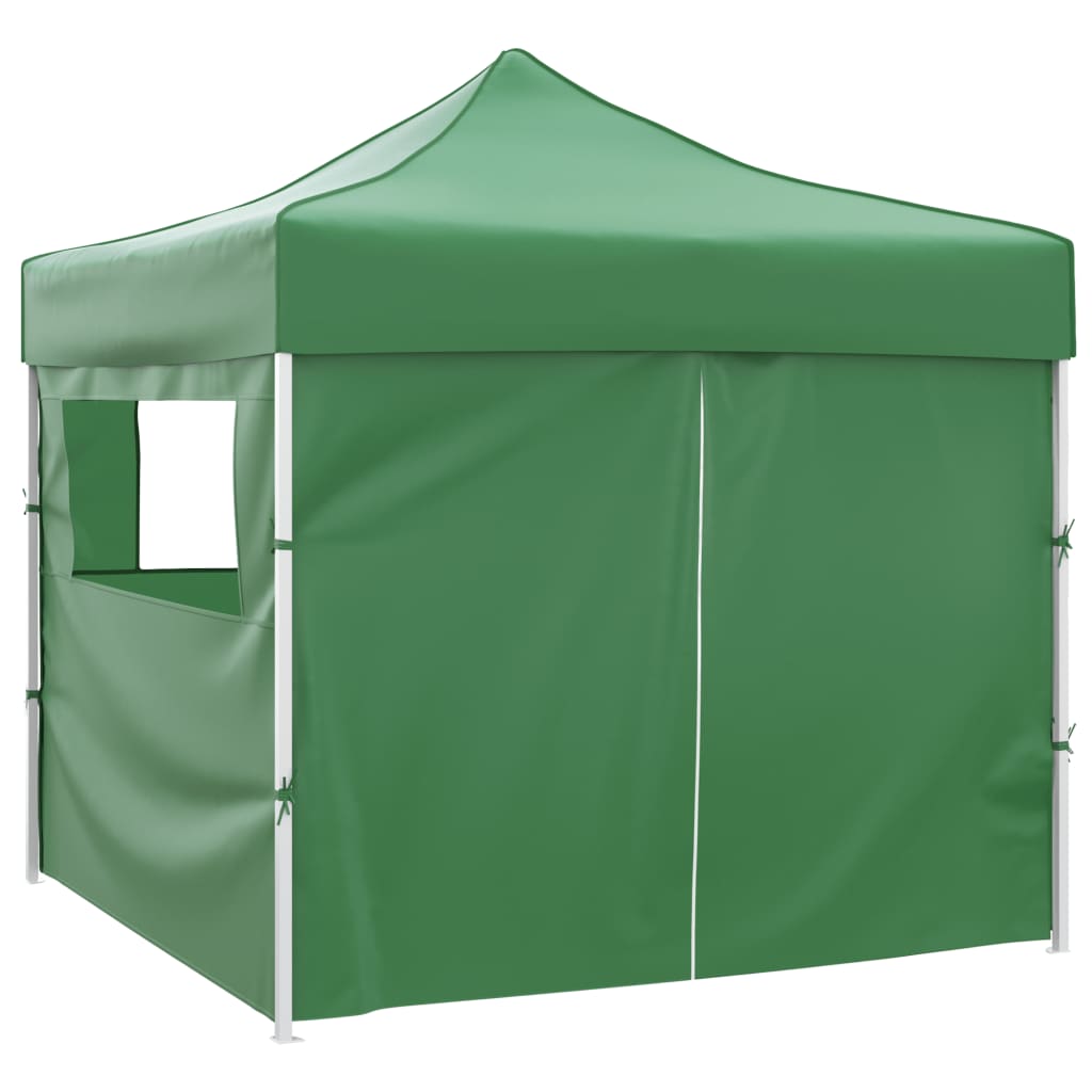 Tenda Pieghevole Verde 3 x 3 m con 4 Pareti