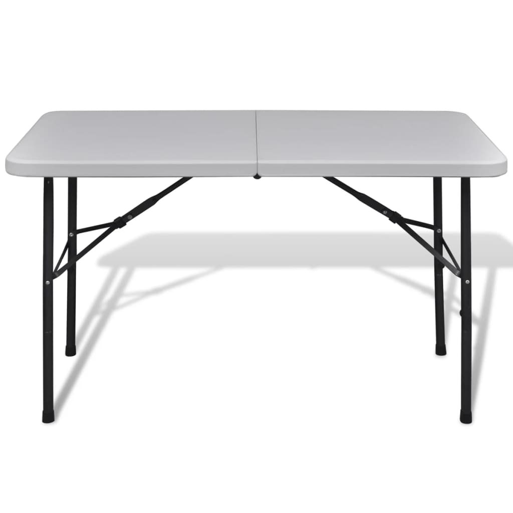 Tavolo Pieghevole da Giardino 122 cm in HDPE Bianco 41568