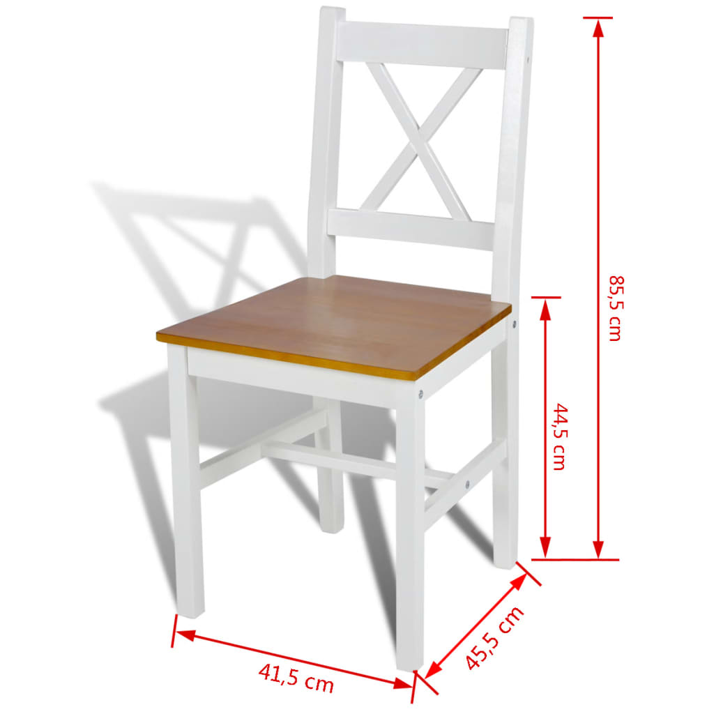 Sedie da Pranzo 6 pz Bianche in Legno di Pino cod mxl 31501