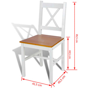 Sedie da Pranzo 6 pz Bianche in Legno di Pino cod mxl 31501