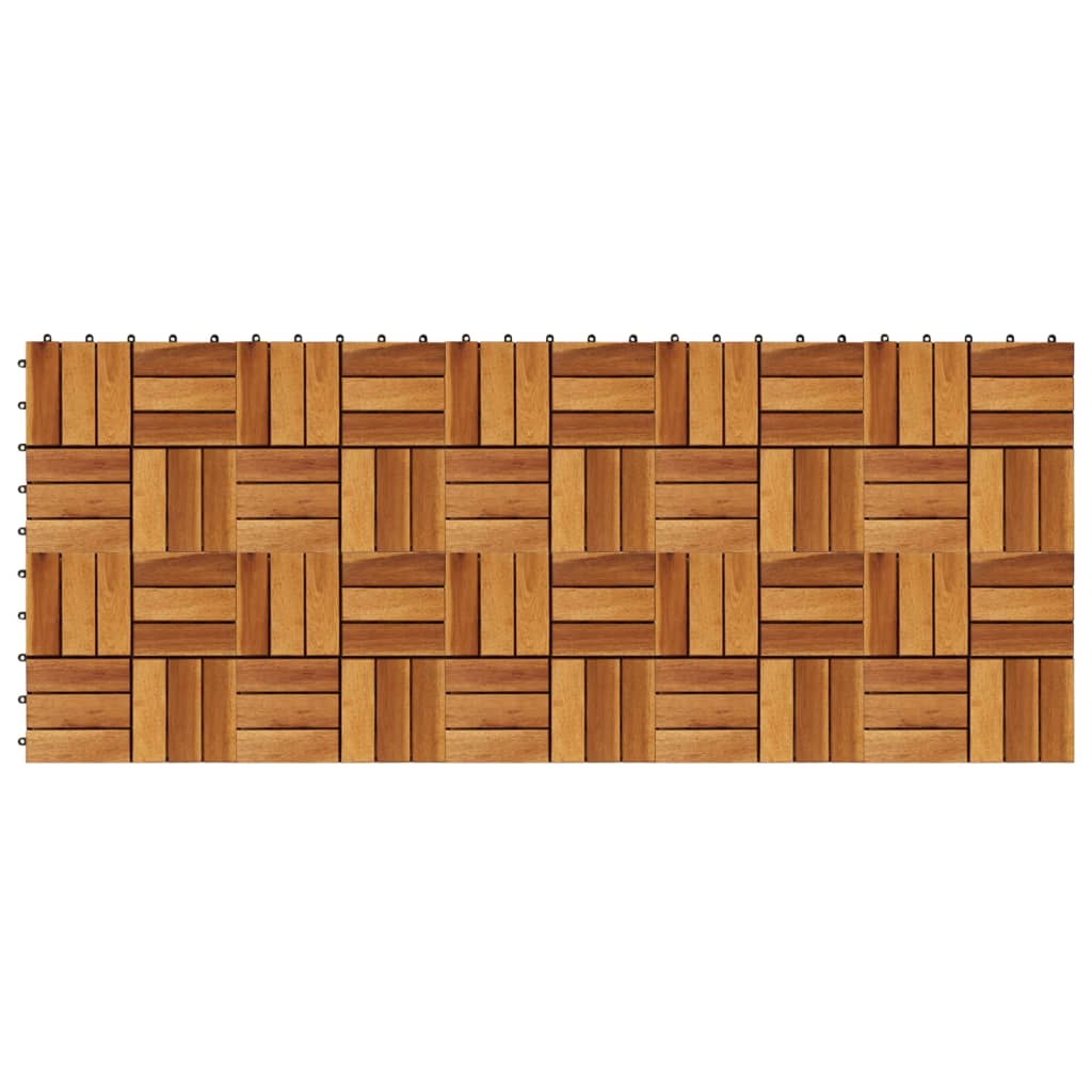 Set 10 Piastrelle in legno di acacia per pavimento 30 x 30 cm cod mxl 53489