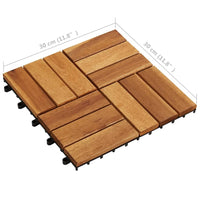 Set 10 Piastrelle in legno di acacia per pavimento 30 x 30 cm cod mxl 53489