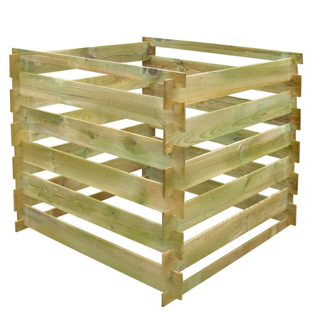 Bidone per Compost a Doghe 0,54 m3 in Legno Quadrato 41656