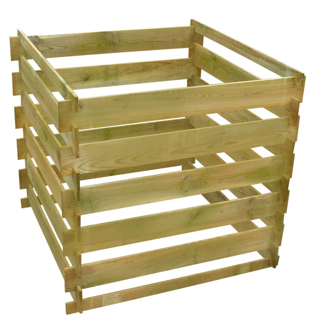 Bidone per Compost a Doghe 0,54 m3 in Legno Quadrato 41656