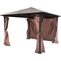 Gazebo con Tenda Marrone in Alluminio 300 x 300 cm 41625