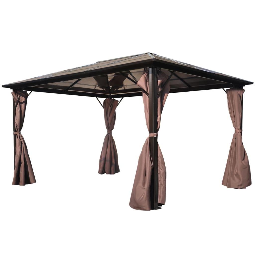 Gazebo con Tenda Marrone in Alluminio 400 x 300 cm cod mxl 66139