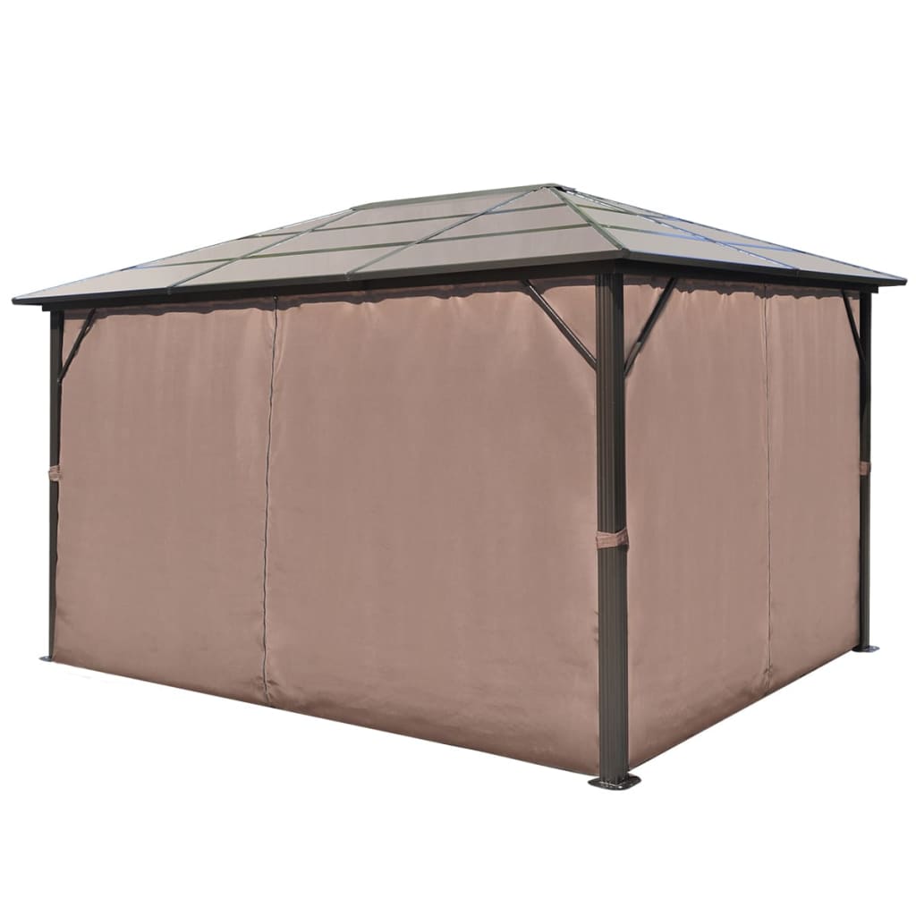 Gazebo con Tenda Marrone in Alluminio 400 x 300 cm cod mxl 66139