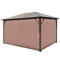 Gazebo con Tenda Marrone in Alluminio 400 x 300 cm cod mxl 66139