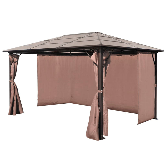 Gazebo con Tenda Marrone in Alluminio 400 x 300 cm cod mxl 66139