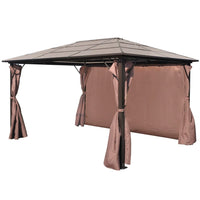 Gazebo con Tenda Marrone in Alluminio 400 x 300 cm cod mxl 66139