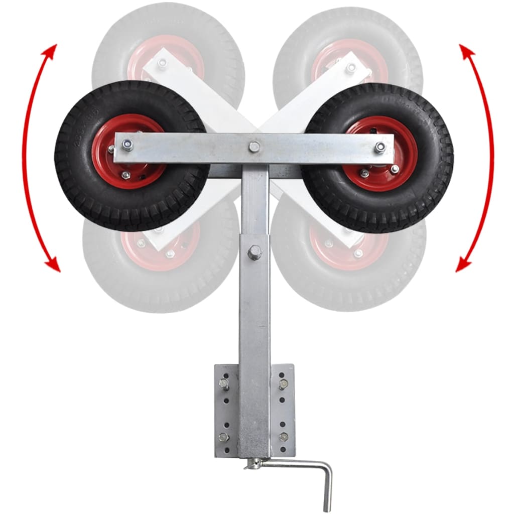 Set 2 Supporti Prua a Doppia Ruota per Rimorchio Barca 59-84 cm