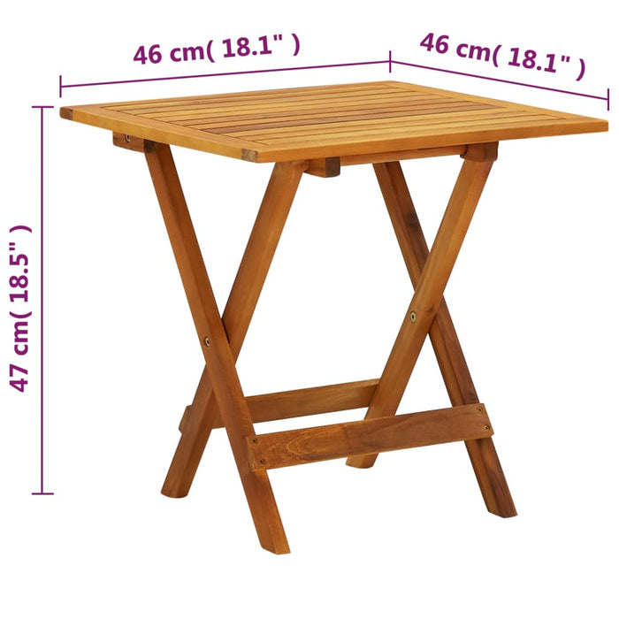 Tavolo da Bistrot 46x46x47 cm in Legno Massello di Acacia  cod mxl 52522