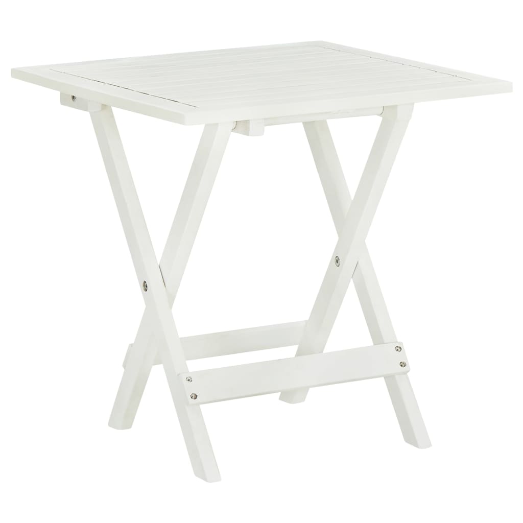 Tavolo da Bistrot Bianco 46x46x47cm in Legno Massello di Acacia cod 10390