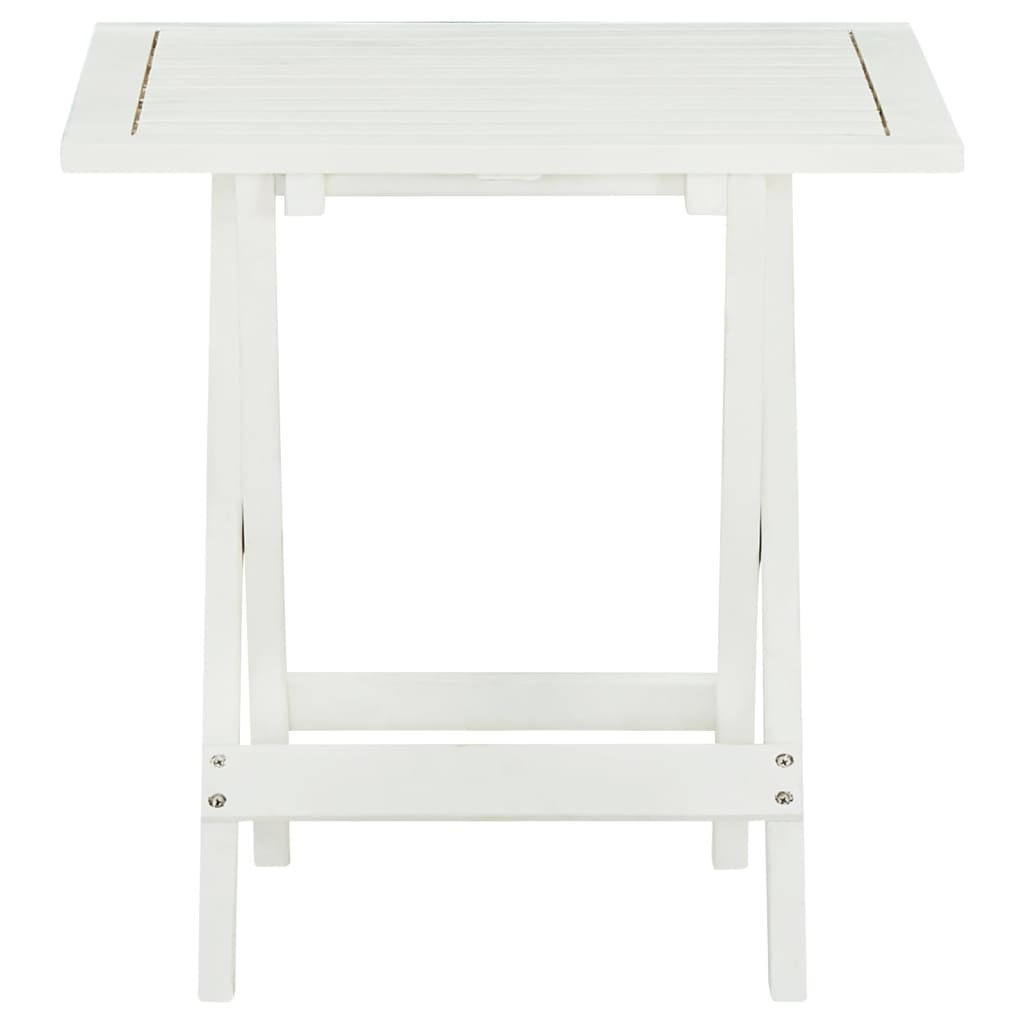 Tavolo da Bistrot Bianco 46x46x47cm in Legno Massello di Acacia cod 10390