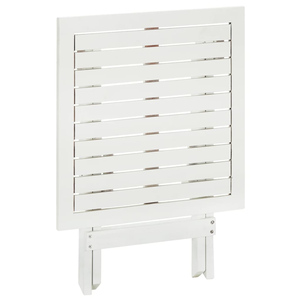 Tavolo da Bistrot Bianco 46x46x47cm in Legno Massello di Acacia cod 10390