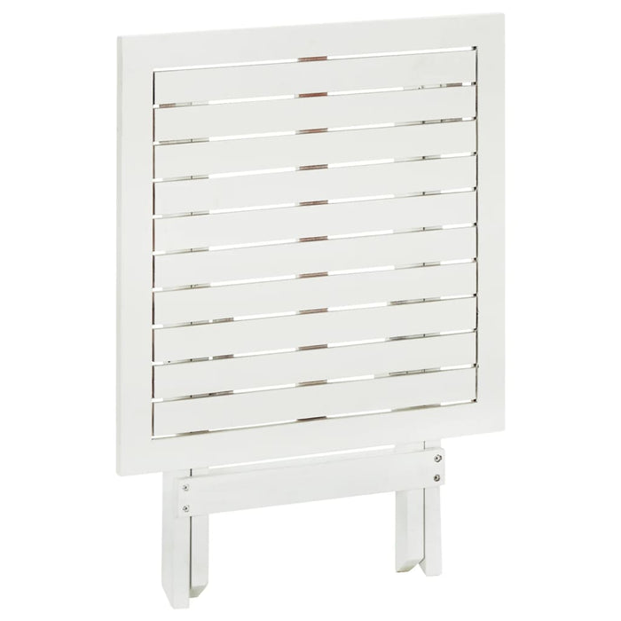 Tavolo da Bistrot Bianco 46x46x47cm in Legno Massello di Acacia 41436