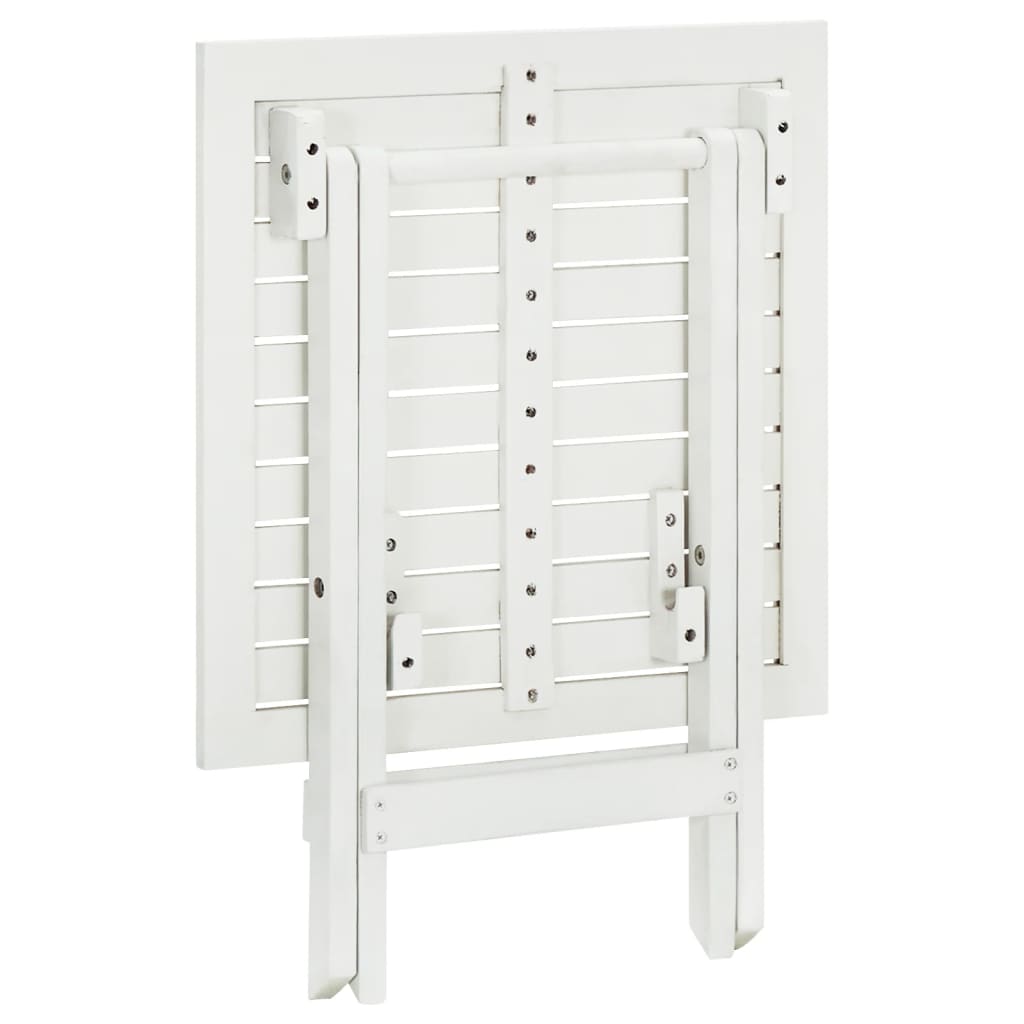 Tavolo da Bistrot Bianco 46x46x47cm in Legno Massello di Acacia 41436