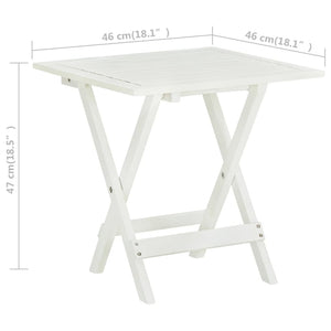 Tavolo da Bistrot Bianco 46x46x47cm in Legno Massello di Acacia cod mxl 59217