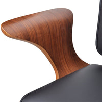 Sedia da Ufficio Girevole in Legno Curvato e Similpelle cod mxl 20793