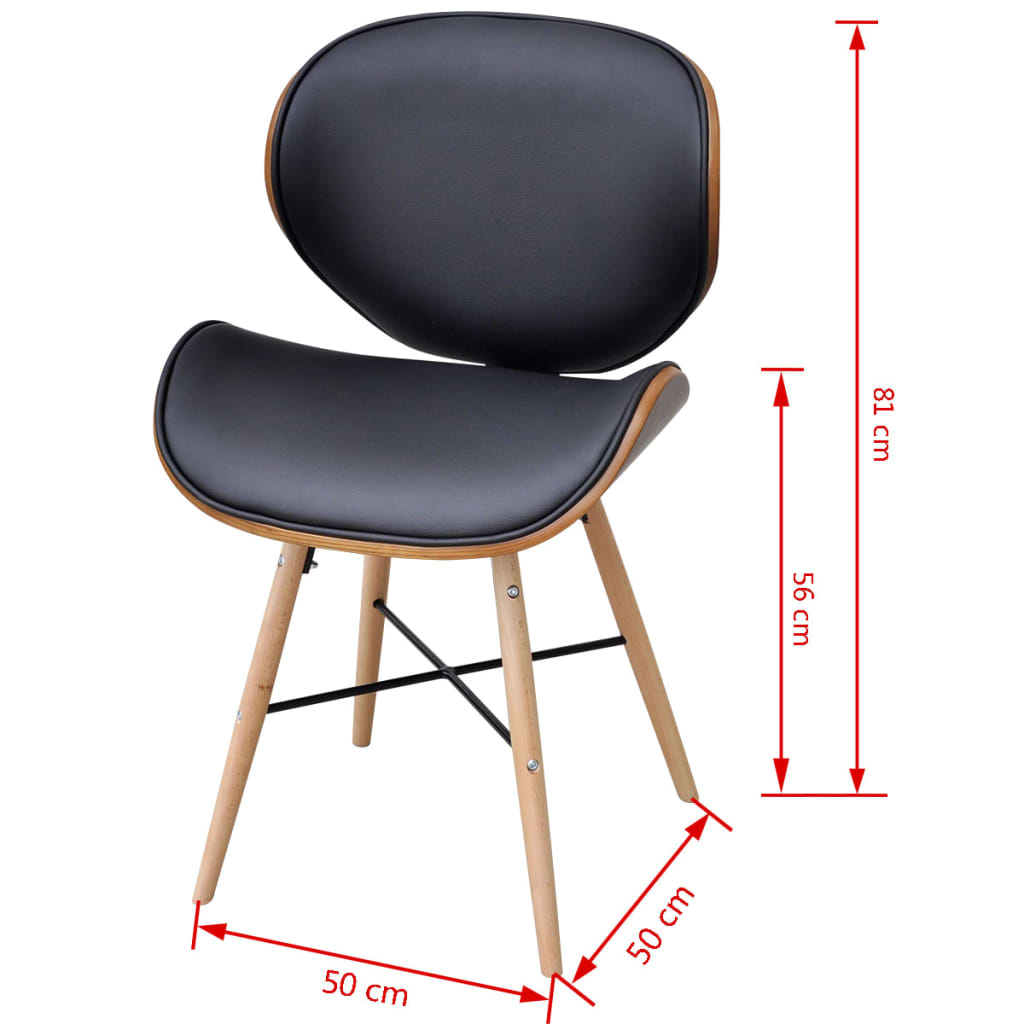 Sedie da Pranzo 2 pz in Legno Curvato e Similpelle cod mxl 17142