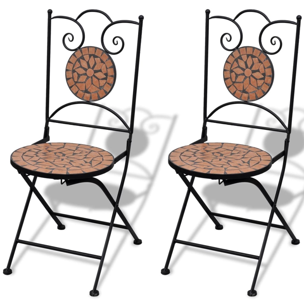 Set da Bistrot 3 pz in Piastrelle di Ceramica Terracotta cod mxl 40030