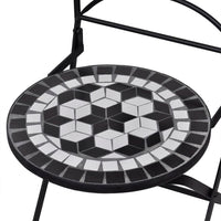 Set da Bistrot 3 pz in Piastrelle di Ceramica Nero e Bianco 271772