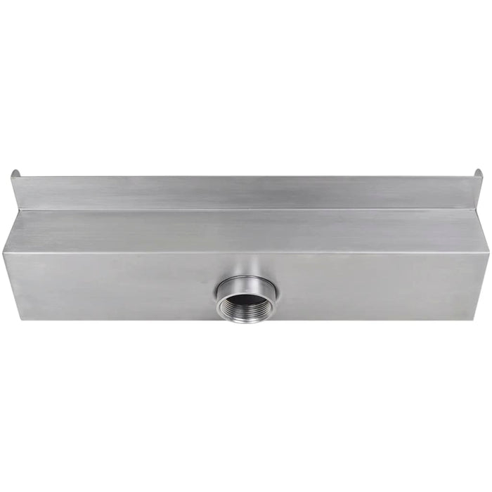 Fontana a Cascata per Giardino Rettangolare Acciaio Inox 45 cm