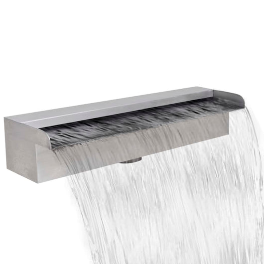 Fontana a Cascata per Giardino Rettangolare Acciaio Inox 45 cm cod mxl 78602