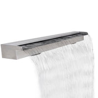 Fontana a Cascata per Giardino Rettangolare Acciaio Inox 120 cm 41669