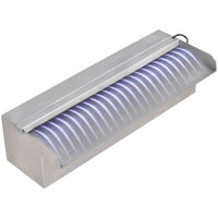 Cascata per Laghetto Rettangolare con LED in Acciaio Inox 30 cm cod mxl 76870