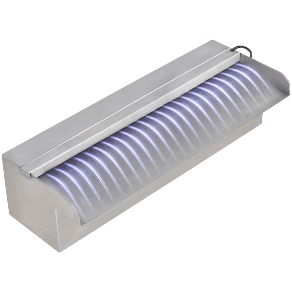 Cascata per Laghetto Rettangolare con LED in Acciaio Inox 30 cm 41671