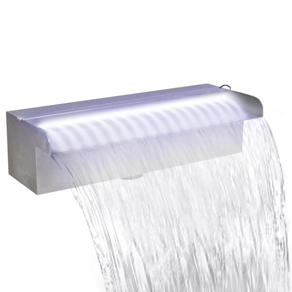 Cascata per Laghetto Rettangolare con LED in Acciaio Inox 30 cm cod mxl 76870