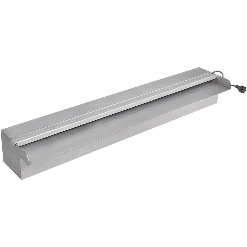 Cascata per Laghetto Rettangolare con LED in Acciaio Inox 60 cm 41673