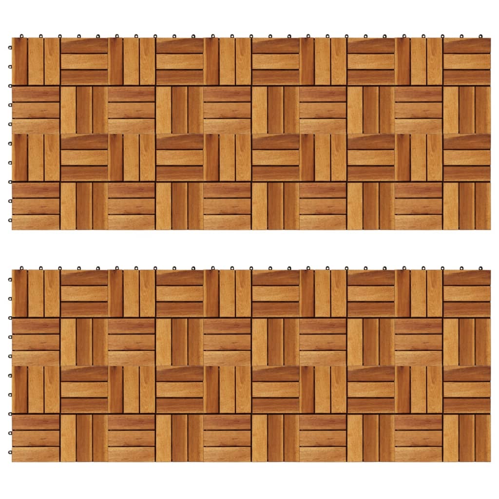 Set 20 Piastrelle in legno di acacia per pavimento 30 x 30 cm cod mxl 53418