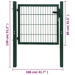 Cancello da Giardino 2D (Singolo) Verde 106 x 130 cm cod mxl 50235