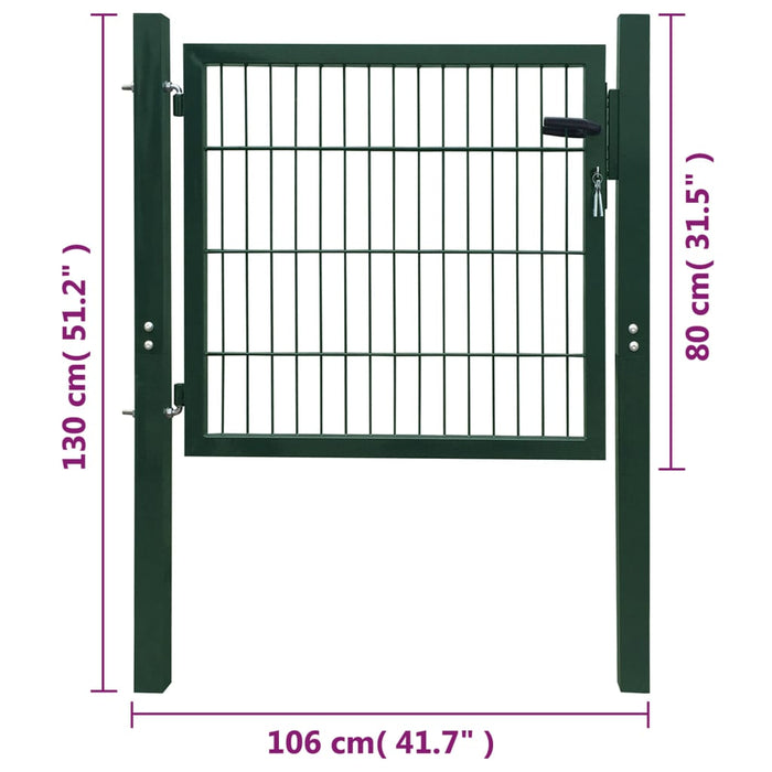 Cancello da Giardino 2D (Singolo) Verde 106 x 130 cm cod mxl 50235