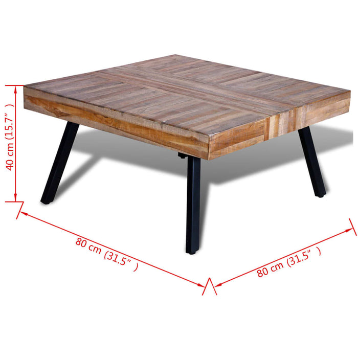 Tavolino da Caffè Quadrato in Legno di Recupero di Teak  cod mxl 29744